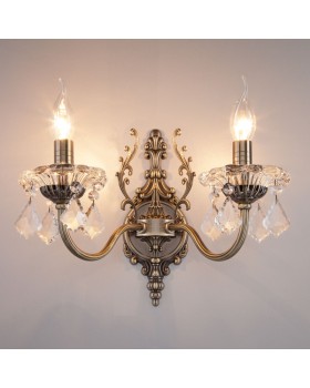 Бра Eurosvet 3281/2 античная бронза/прозрачный хрусталь Strotskis-foto2