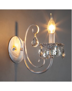 Бра Eurosvet 3305/1 белый с золотом/прозрачный хрусталь Strotskis-foto3