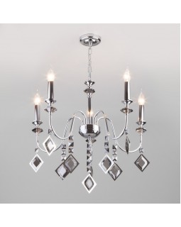 Подвесная люстра Eurosvet 10120/5 хром/дымчатый хрусталь Strotskis Smart (10110/5)-foto3