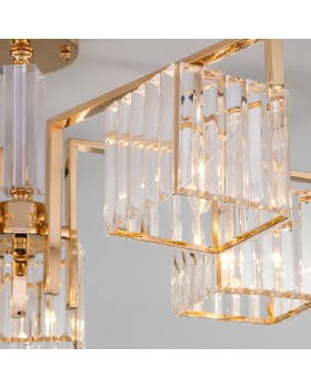 Люстра на штанге Eurosvet 10126/5 золото/прозрачный хрусталь Strotskis Smart (10117/5)-foto2