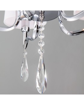 Подвесная люстра Eurosvet 10127/5 хром/прозрачный хрусталь Strotskis Smart (10093/5)-foto5