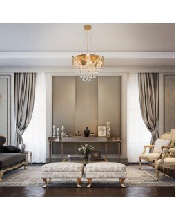 Подвесная люстра Eurosvet 10123/6 золото/прозрачный хрусталь Strotskis Smart (10114/6)-foto2