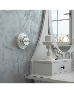 Выключатель Werkel W5812054/ Переключатель одноклавишный Vintage (серебро матов-foto3