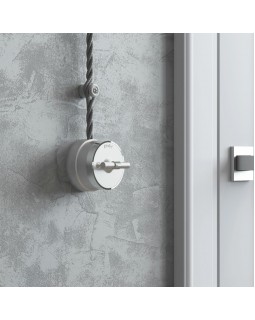 Выключатель Werkel W5812054/ Переключатель одноклавишный Vintage (серебро матов-foto4