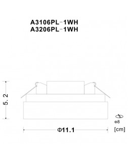 Встраиваемый светильник ARTE Lamp A3106PL-1WH-foto3