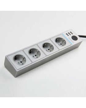 Розетка Werkel WL20-04-03 серебряный/серебряный рифленый-foto4