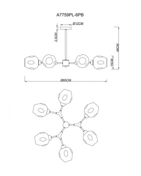 Люстра на штанге ARTE Lamp A7759PL-6PB-foto5