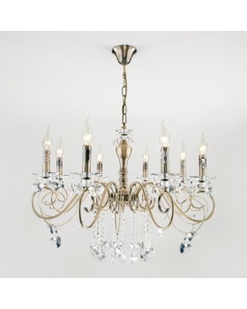 Подвесная люстра Eurosvet 10104/8 античная бронза/прозрачный хрусталь Strotskis-foto2