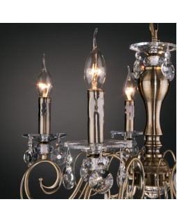 Подвесная люстра Eurosvet 10104/8 античная бронза/прозрачный хрусталь Strotskis-foto3