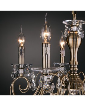 Подвесная люстра Eurosvet 10104/8 античная бронза/прозрачный хрусталь Strotskis-foto3