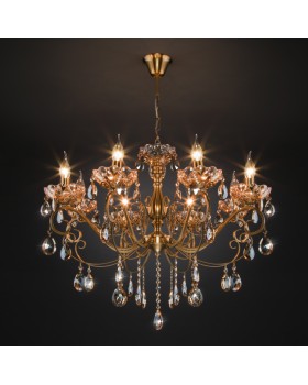 Подвесная люстра Eurosvet 10109/8 бронза/тонированный хрусталь Strotskis-foto2