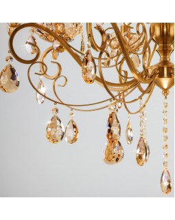 Подвесная люстра Eurosvet 10109/8 бронза/тонированный хрусталь Strotskis-foto3