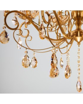 Подвесная люстра Eurosvet 10109/8 бронза/тонированный хрусталь Strotskis-foto3