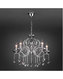 Подвесная люстра Eurosvet 10107/5 хром/дымчатый хрусталь Strotskis-foto2