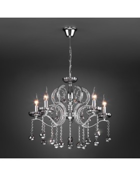 Подвесная люстра Eurosvet 10107/5 хром/дымчатый хрусталь Strotskis-foto2