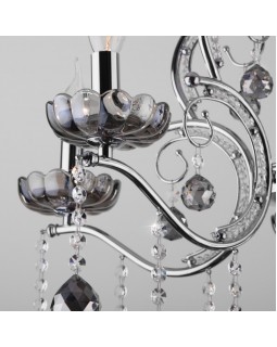 Подвесная люстра Eurosvet 10107/5 хром/дымчатый хрусталь Strotskis-foto3