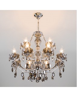 Подвесная люстра Eurosvet 10103/12 хром/дымчатый хрусталь Strotskis-foto5