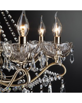 Подвесная люстра Eurosvet 10103/8 античная бронза/прозрачный хрусталь Strotskis-foto4