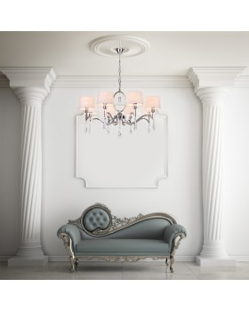 Подвесная люстра Eurosvet 10093/8 хром/прозрачный хрусталь Strotskis-foto3