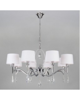 Подвесная люстра Eurosvet 10093/8 хром/прозрачный хрусталь Strotskis-foto4