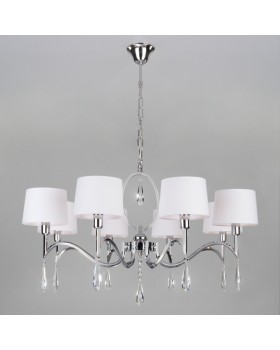 Подвесная люстра Eurosvet 10093/8 хром/прозрачный хрусталь Strotskis-foto4