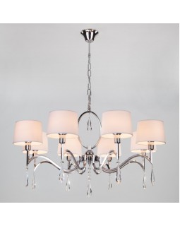 Подвесная люстра Eurosvet 10093/8 хром/прозрачный хрусталь Strotskis-foto5