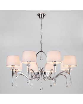 Подвесная люстра Eurosvet 10093/8 хром/прозрачный хрусталь Strotskis-foto5