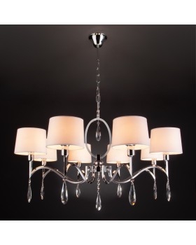 Подвесная люстра Eurosvet 10093/8 хром/прозрачный хрусталь Strotskis-foto6