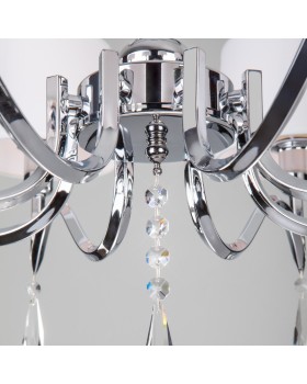 Подвесная люстра Eurosvet 10093/8 хром/прозрачный хрусталь Strotskis-foto9