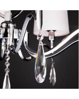 Подвесная люстра Eurosvet 10093/8 хром/прозрачный хрусталь Strotskis-foto10