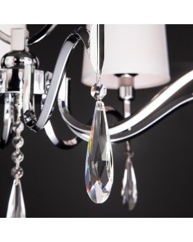 Подвесная люстра Eurosvet 10093/8 хром/прозрачный хрусталь Strotskis-foto10