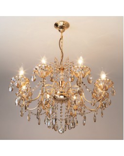 Подвесная люстра Eurosvet 10025/8 золото/тонированный хрусталь Strotskis-foto2