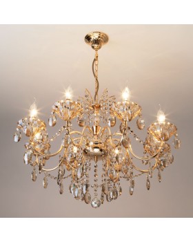 Подвесная люстра Eurosvet 10025/8 золото/тонированный хрусталь Strotskis-foto2