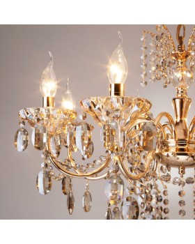 Подвесная люстра Eurosvet 10025/8 золото/тонированный хрусталь Strotskis-foto3