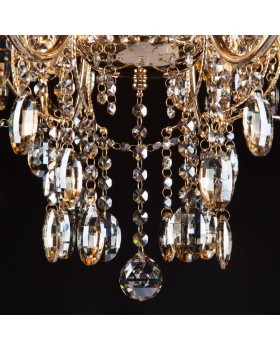 Подвесная люстра Eurosvet 10025/8 золото/тонированный хрусталь Strotskis-foto4