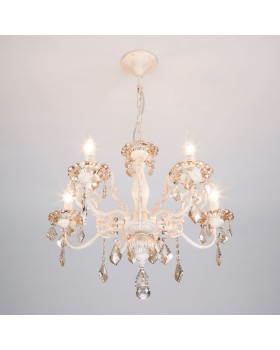 Подвесная люстра Eurosvet 3281/5 белый с золотом/тонированный хрусталь Strotskis-foto2