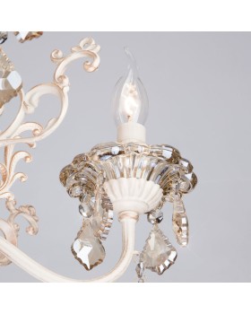 Подвесная люстра Eurosvet 3281/5 белый с золотом/тонированный хрусталь Strotskis-foto3