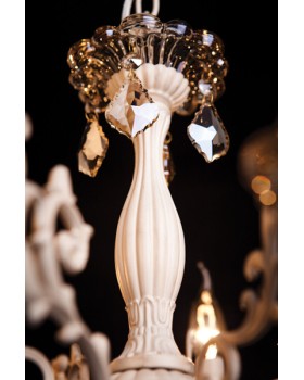 Подвесная люстра Eurosvet 3281/5 белый с золотом/тонированный хрусталь Strotskis-foto4