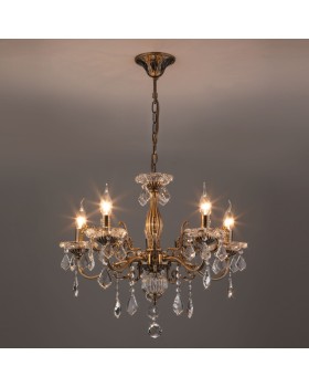 Подвесная люстра Eurosvet 3281/5 античная бронза/прозрачный хрусталь Strotskis-foto2