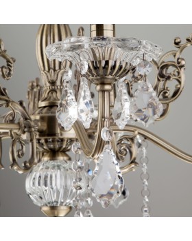 Подвесная люстра Eurosvet 3281/5 античная бронза/прозрачный хрусталь Strotskis-foto3