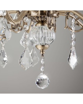 Подвесная люстра Eurosvet 3281/5 античная бронза/прозрачный хрусталь Strotskis-foto4