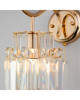Бра Eurosvet 10119/1 золото/прозрачный хрусталь Strotskis-foto2