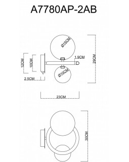 Бра ARTE Lamp A7780AP-2AB-foto4