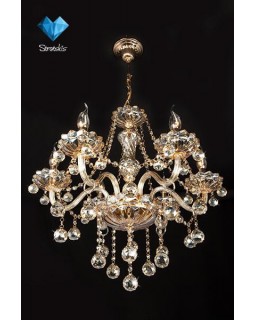 Подвесная люстра Eurosvet 10052/6 золото/тонированный хрусталь Strotskis-foto4