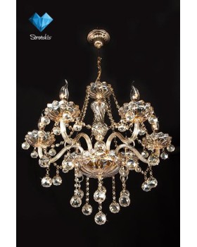 Подвесная люстра Eurosvet 10052/6 золото/тонированный хрусталь Strotskis-foto4