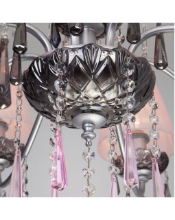 Подвесная люстра Eurosvet 10086/8 серебро/дымчатый хрусталь Strotskis-foto2