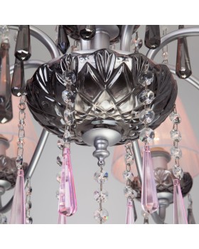 Подвесная люстра Eurosvet 10086/8 серебро/дымчатый хрусталь Strotskis-foto2