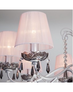 Подвесная люстра Eurosvet 10086/8 серебро/дымчатый хрусталь Strotskis-foto3