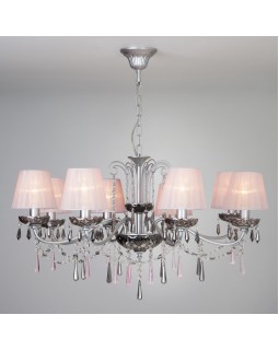 Подвесная люстра Eurosvet 10086/8 серебро/дымчатый хрусталь Strotskis-foto4