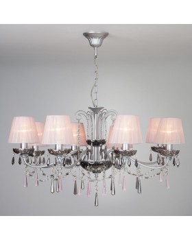 Подвесная люстра Eurosvet 10086/8 серебро/дымчатый хрусталь Strotskis-foto4